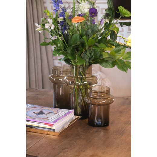Lune Mouthblown Recycled Vase amber h25 d16 