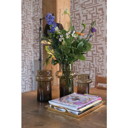 Lune Mouthblown Recycled Vase amber h30 d19 