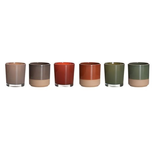 Display Glass Ceramic Cache-Pot couleur grey/brown/green h13 d13 