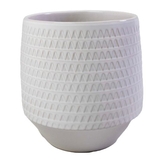 Abbyss Cache-Pot en Céramique blanc h15 d14,5