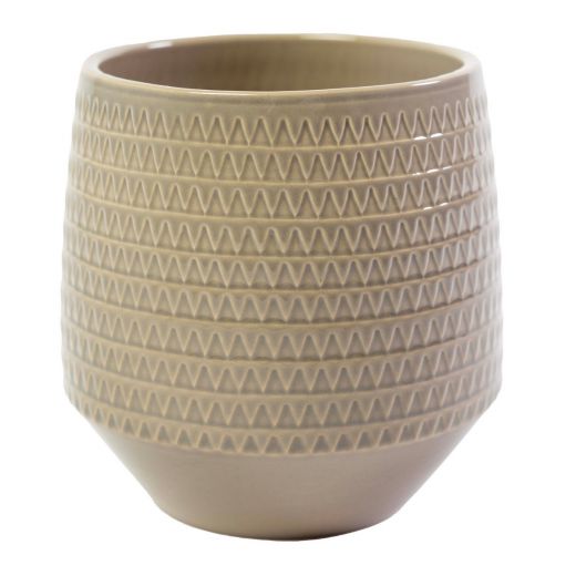Abbyss Cache-Pot en Céramique Taupe h15 d14,5