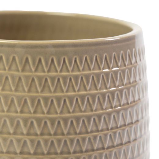 Abbyss Cache-Pot en Céramique Taupe h15 d14,5