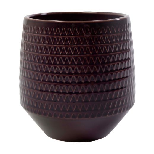 Abbyss Cache-Pot en Céramique Aubergine h15 d14,5