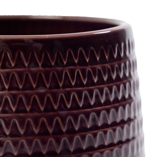 Abbyss Cache-Pot en Céramique Aubergine h15 d14,5