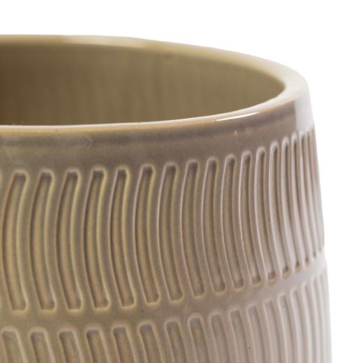 Wave Cache-Pot en Céramique Taupe h15 d14,5