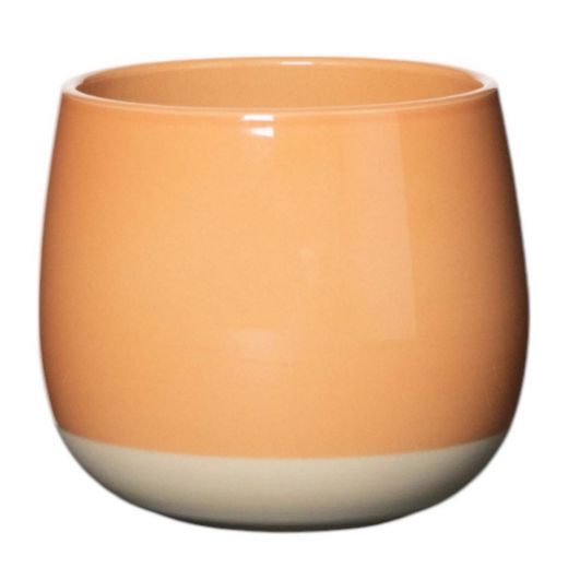 Flowerpot Ceramic Dip-Dye Joan Peach H14,5 D17 top D15