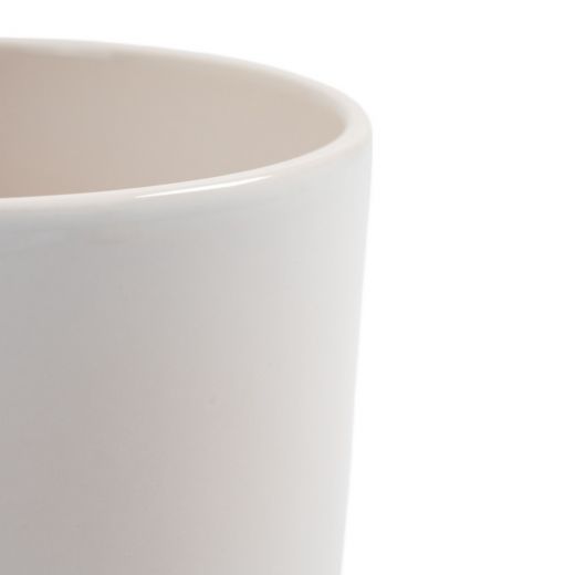 Cylinder Planter Ceramic Dip-Dye White h13 d13 
