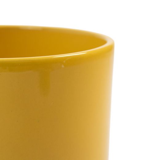 Cylinder Planter Ceramic Dip-Dye Yellow h15 d15 