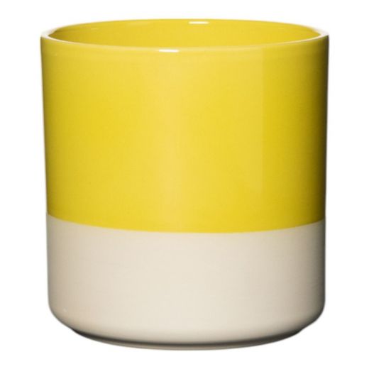 Cylinder Planter Ceramic Dip-Dye Yellow H17 D17
