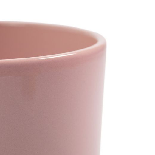 Cylinder Planter Ceramic Dip-Dye Soft Pink h10 d10