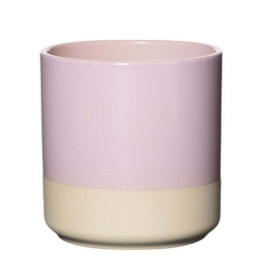 Cylinder Planter Ceramic Dip-Dye Soft Pink h13 d13 