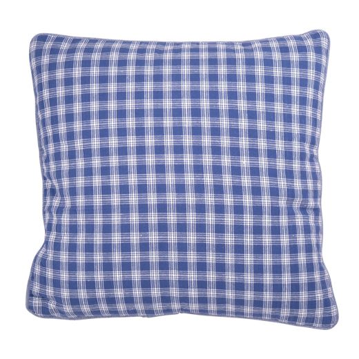 Cushion Levy check 45x45 linen/blue