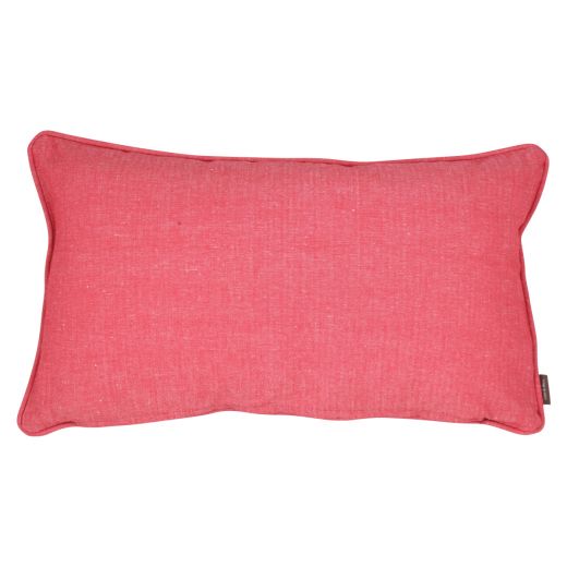 Cushion levy check 30x50 linen/rouge