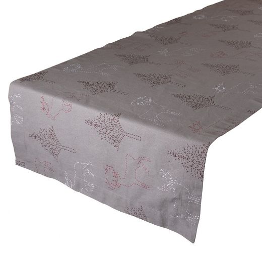 Reindeer Stitch Chemin de table taupe 50x140cm 