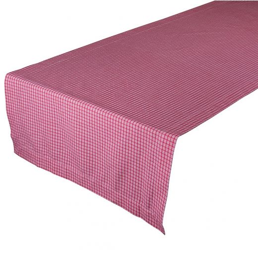 Small Check Chemin de table rouge 50x140cm 