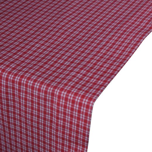 Small Check Chemin de table rouge 50x140cm 