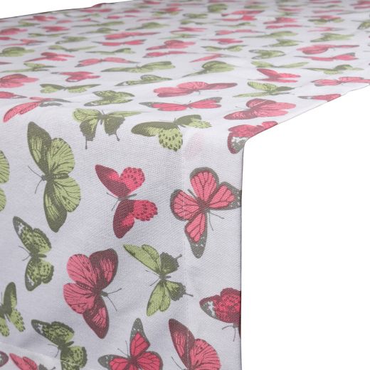 Butterfly Strawber Tafelloper multi/rood 50x140cm 