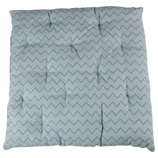 Fine Zigzag stoelkussen blauw 40x40cm+5cm 