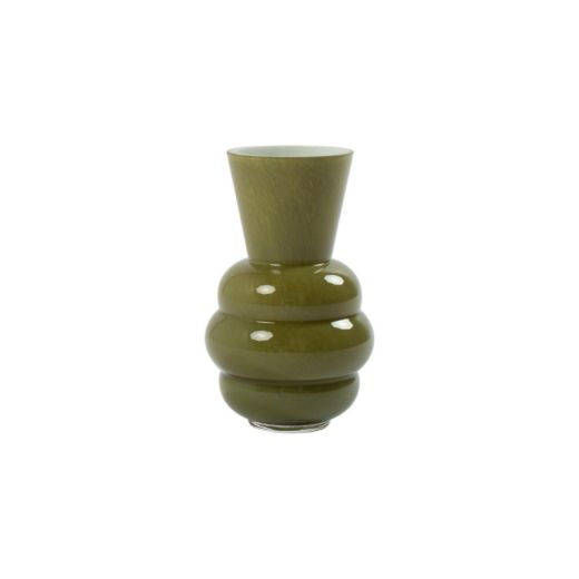 Vase Nivelle poudré vert h20 d11,8cm (cc)