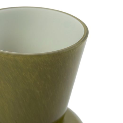 Vase Nivelle poudré vert h20 d11,8cm (cc)
