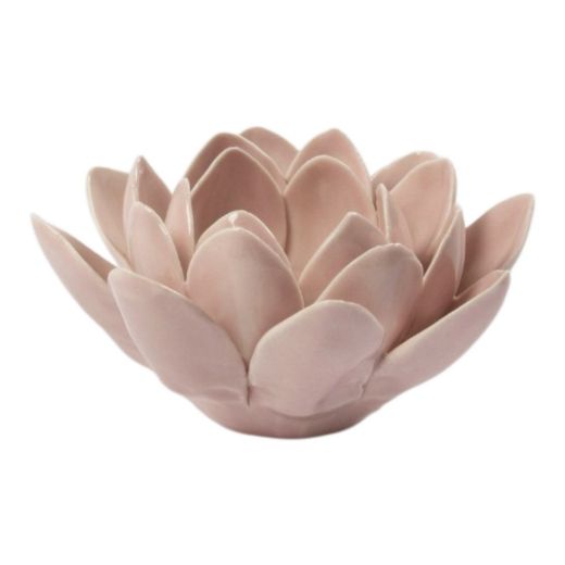 Photophore lotus 2 fleur rose h5,5 d11,5cm
