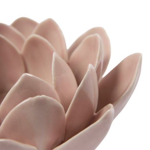 Photophore lotus 2 fleur rose h5,5 d11,5cm