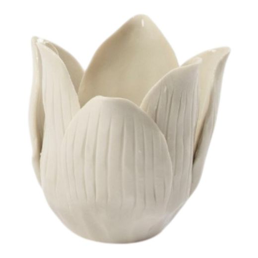 Photophore tulipe blanc h8,5 d9cm