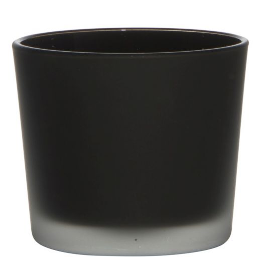 Conner Planter Glass Matt black h9 d10 
