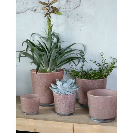Conner Planter Glass Granite red h9 d10 