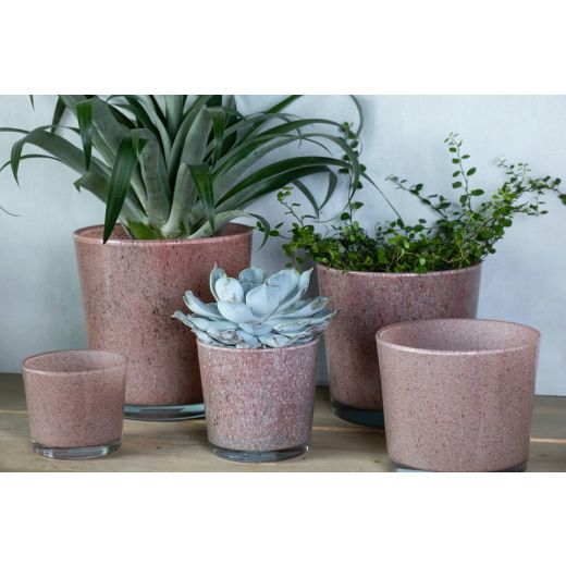 Conner Planter Glass Granite red h9 d10 