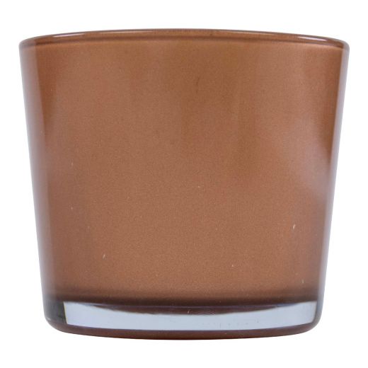 Conner Blumentopf Glas Metalloptik Bronze h12 d14,5 