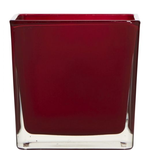 Regular Kubische Vase rot 10x10x10cm 