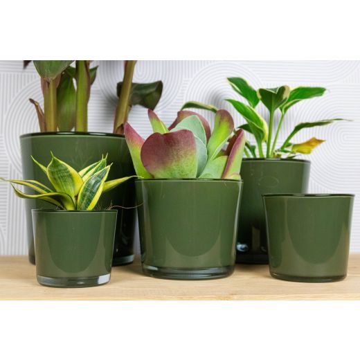 Conner Regular Blumentopf Glas Mystisches Grün h11 d11,5 