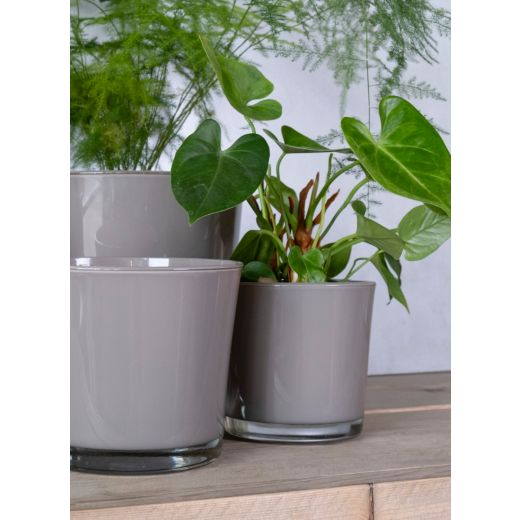 Conner Regular Planter Glass nature brown h16 d17 
