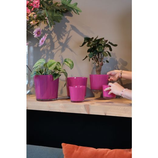 Conner Regular Planter Glass magenta h12,5 d14,5 