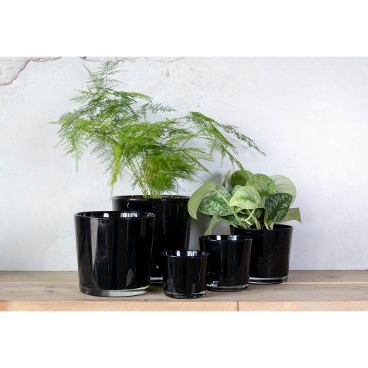 Conner Regular Planter Glass black h19 d19 