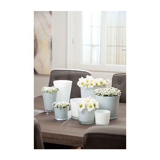 Conner Regular Planter Glass white h9 d10 