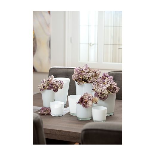 Conner Regular Planter Glass white h9 d10 