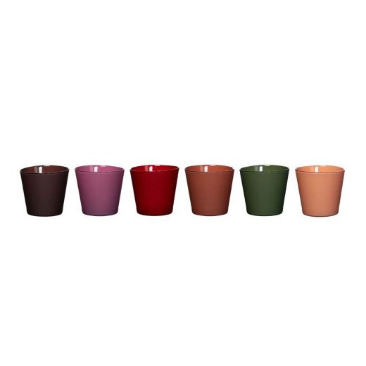 Display Conny Cache-Pot couleur gr/moutarde/corail h12,5 d13,5 