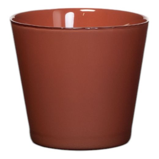 Display Conny Cache-Pot couleur gr/moutarde/corail h12,5 d13,5 
