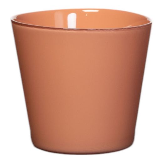 Display Conny Cache-Pot couleur gr/moutarde/corail h12,5 d13,5 