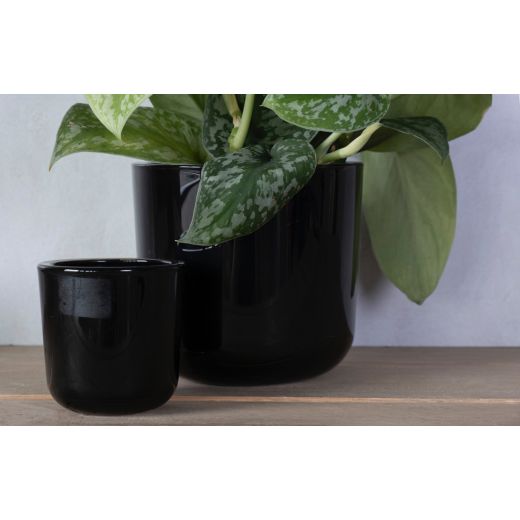 Cooper Regular Planter Glass black h13 d14 