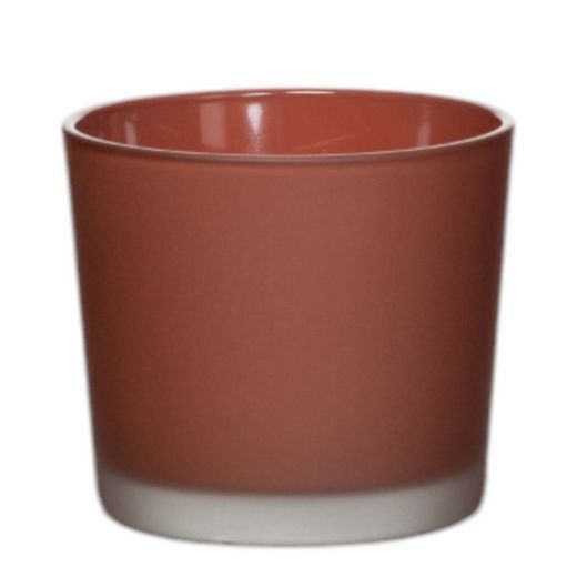 Conner Planter Glass matt red brown h9 d10 