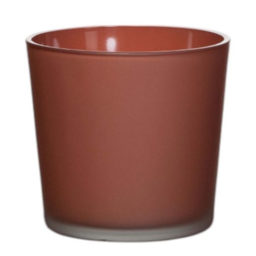 Conner Planter Glass matt red brown h11 d11,5 