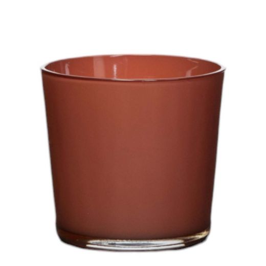 Conner Planter Glass regular red brown h11 d11,5 