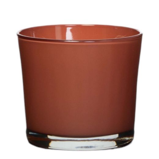 Conner Planter Glass regular red brown h12,5 d14,5 