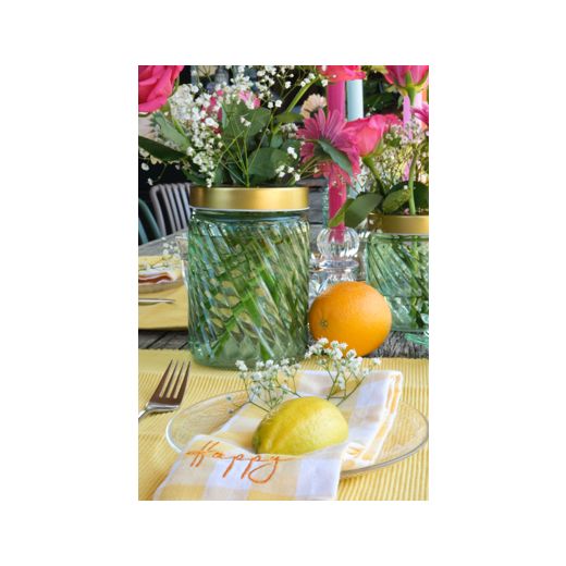 With Lid Vase gold/grün h17 d11