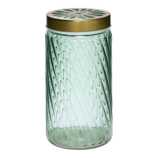 With Lid Vase gold/green h22 d11 