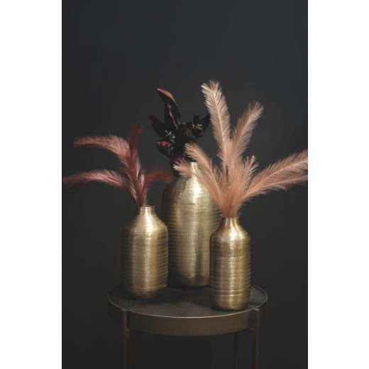 Metal bottle vases gold finish H25 D12,5