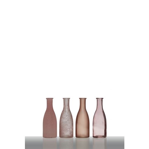 Kraft-Box Bottle Vase soft pink h18 d6x26,5cm (set of 4)